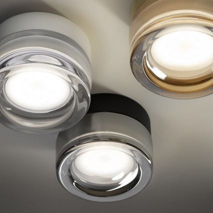 Ideal Lux - LED plafon łazienkowy LOLLY 1xGX53/9W/230V, śr. 10,5 cm, IP44, złoty/przydymiony beżowy