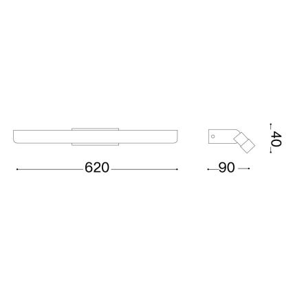 Ideal Lux - LED Łazienkowe oświetlenie lustra RIFLESSO LED/16W/230V 62 cm CRI 90 IP54 chrom błyszczący
