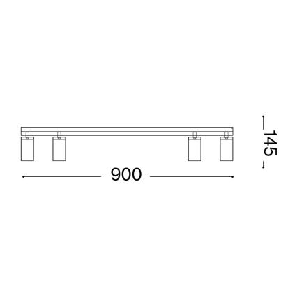 Ideal Lux - LED Oświetlenie punktowe PROFILO 4xGU10/7W/230V CRI 90 białe