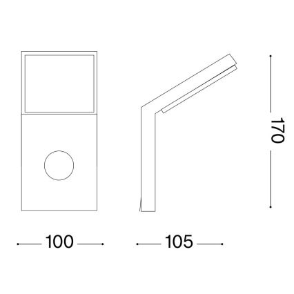 Ideal Lux - LED Oświetlenie zewnętrzne z czujnikiem STYLE LED/9W/230V 4000K CRI 90 IP54 antracyt