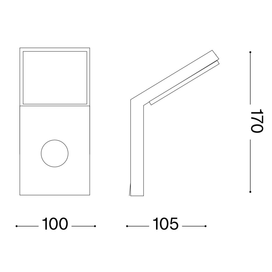 Ideal Lux - LED Oświetlenie zewnętrzne z czujnikiem STYLE LED/9W/230V 4000K CRI 90 IP54 antracyt