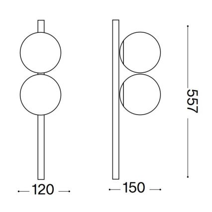 Ideal Lux - LED Plafon BINOMIO 2xG9/3W/230V czarny