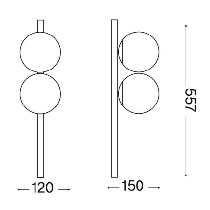 Ideal Lux - LED Plafon BINOMIO 2xG9/3W/230V złoty