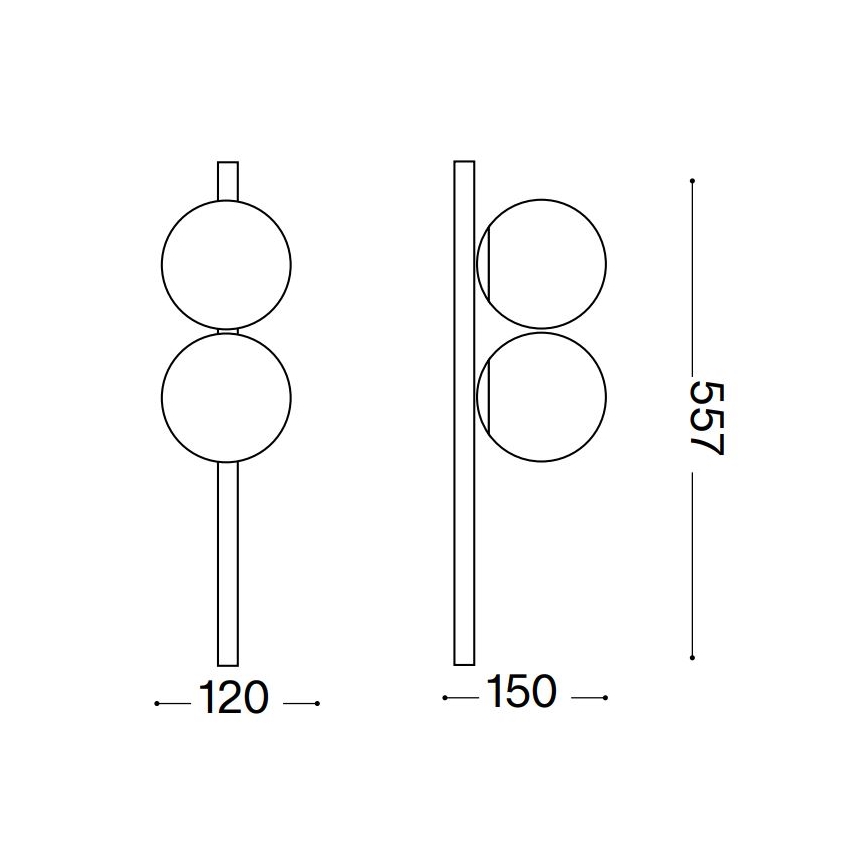 Ideal Lux - LED Plafon BINOMIO 2xG9/3W/230V złoty