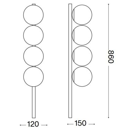 Ideal Lux - LED Plafon BINOMIO 4xG9/3W/230V biały