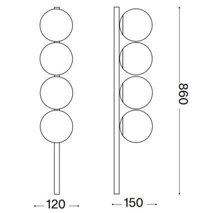 Ideal Lux - LED Plafon BINOMIO 4xG9/3W/230V złoty