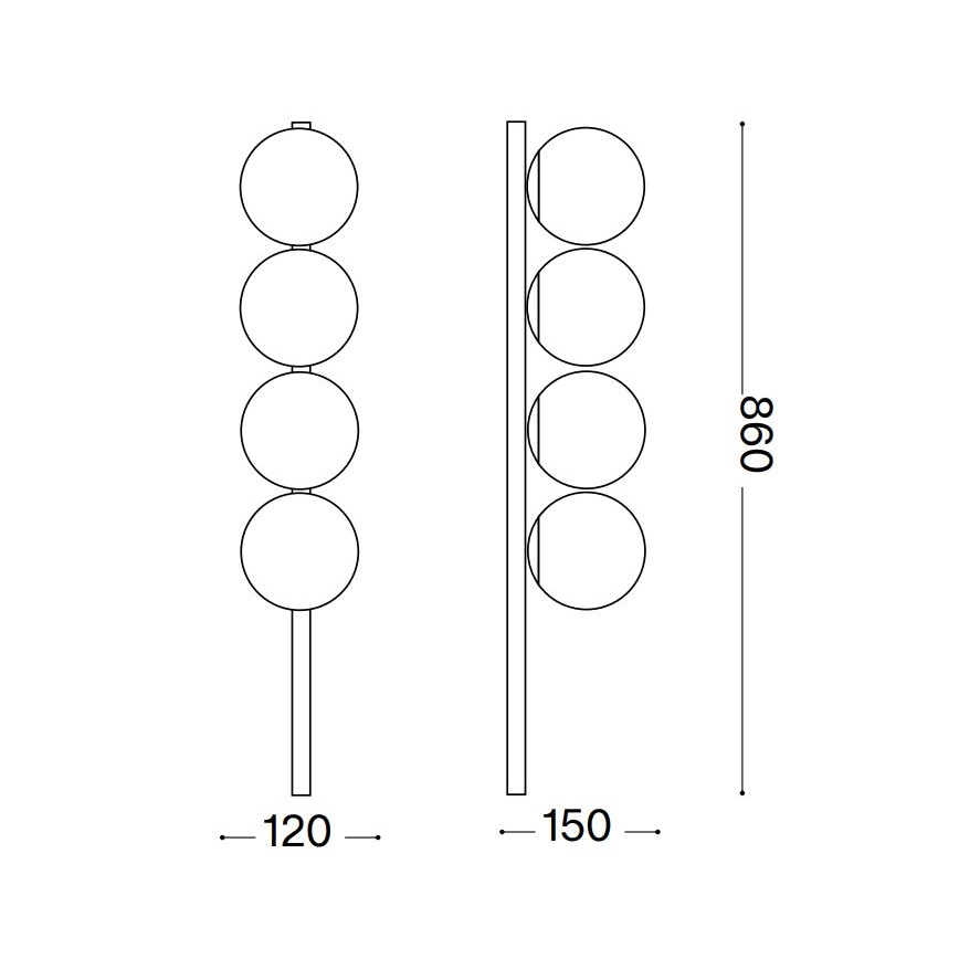 Ideal Lux - LED Plafon BINOMIO 4xG9/3W/230V złoty