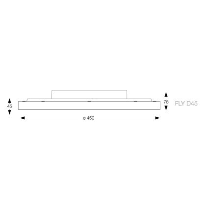 Ideal Lux - LED Plafon FLY LED/26W/230V 2700K śr. 45 cm CRI 90 IP40 czarny