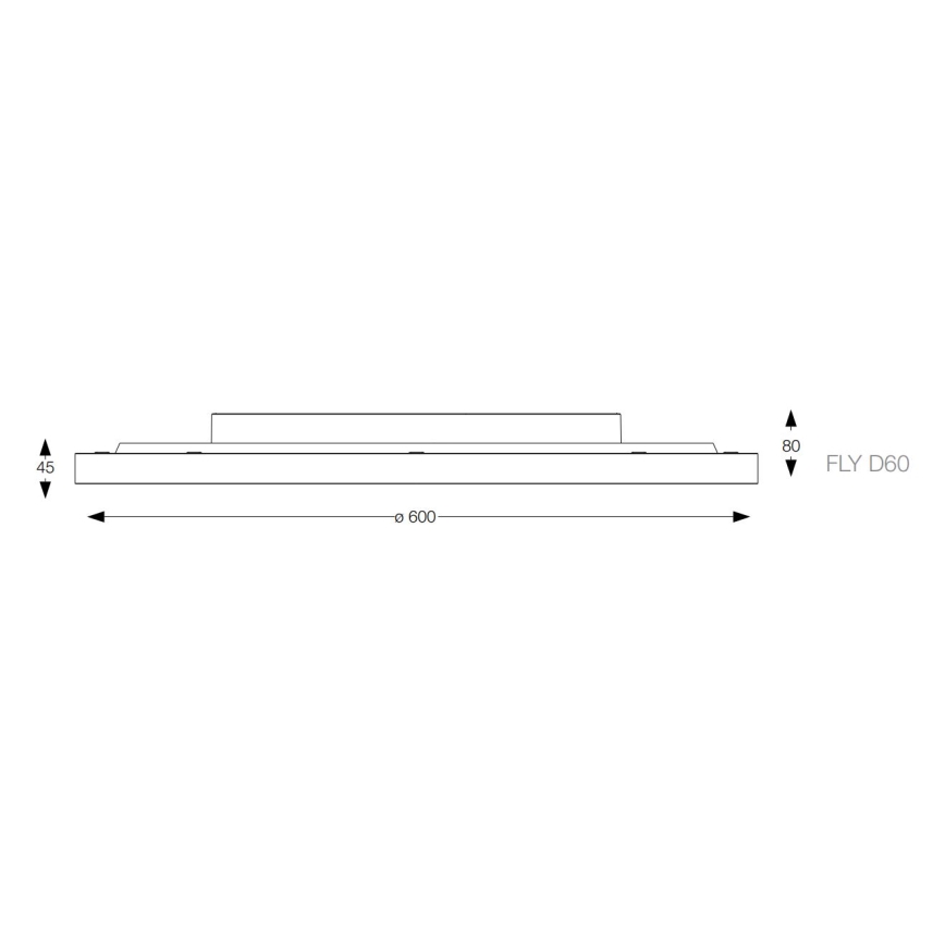 Ideal Lux - LED Plafon FLY LED/53W/230V 2700K śr. 60 cm CRI 90 IP40 czarny
