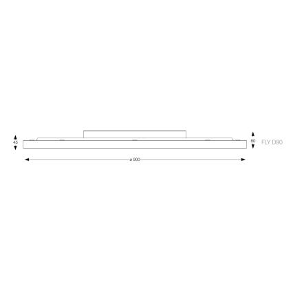 Ideal Lux - LED Plafon FLY LED/68W/230V 3000K śr. 90 cm CRI 90 IP40 czarny