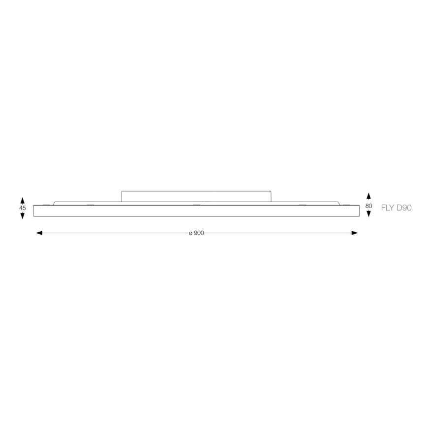 Ideal Lux- LED Plafon FLY LED/68W/230V 4000K śr. 90 cm CRI 90 IP40 czarny