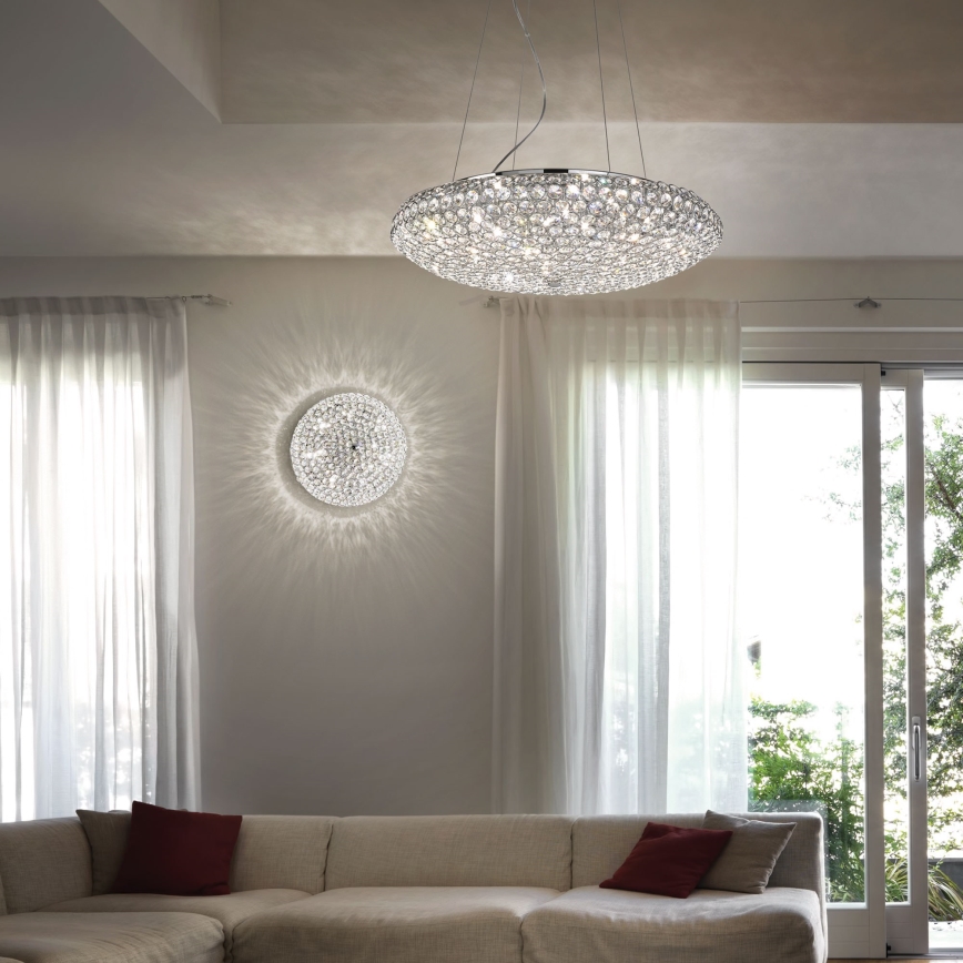 Ideal Lux - LED Plafon kryształowy KING 3xG9/3W/230V śr. 25,5 cm chrom błyszczący