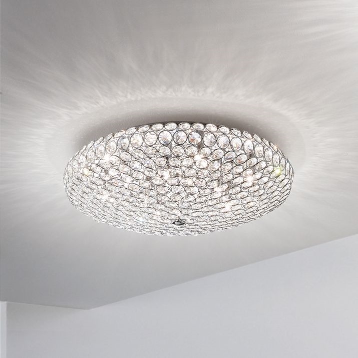 Ideal Lux - LED Plafon kryształowy KING 5xG9/3W/230V śr. 38 cm chrom błyszczący