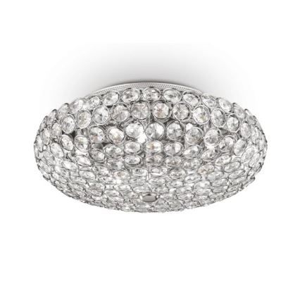 Ideal Lux - LED Plafon kryształowy KING 5xG9/3W/230V śr. 38 cm chrom błyszczący