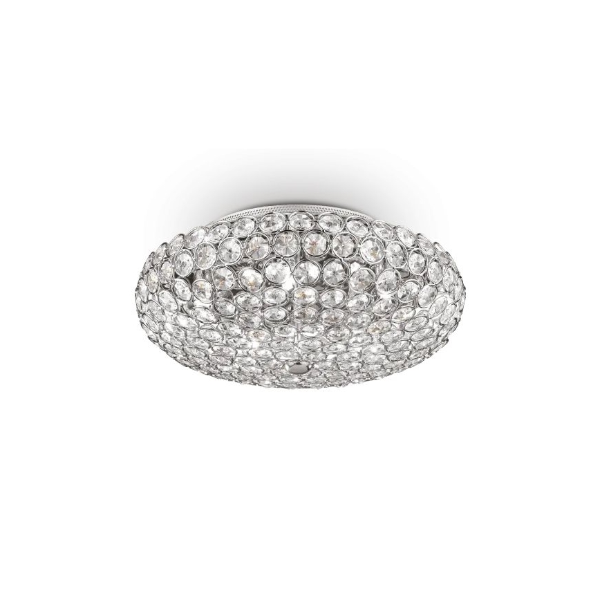 Ideal Lux - LED Plafon kryształowy KING 5xG9/3W/230V śr. 38 cm chrom błyszczący