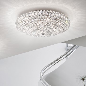 Ideal Lux - LED Plafon kryształowy KING 9xG9/3W/230V śr. 53,5 cm chrom błyszczący