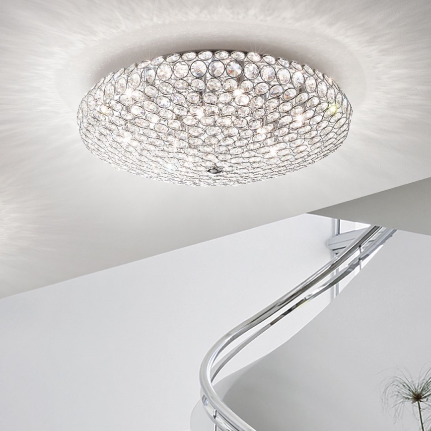 Ideal Lux - LED Plafon kryształowy KING 9xG9/3W/230V śr. 53,5 cm chrom błyszczący