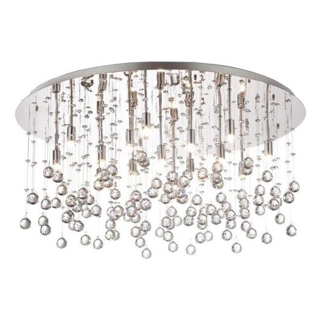 Ideal Lux - LED Plafon kryształowy MOONLIGHT 15xG9/3W/230V śr. 80 cm chrom błyszczący