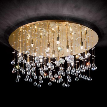 Ideal Lux - LED Plafon kryształowy MOONLIGHT 15xG9/3W/230V śr. 80 cm złoty