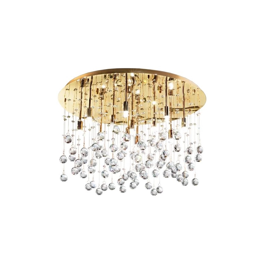 Ideal Lux - LED Plafon kryształowy MOONLIGHT 15xG9/3W/230V śr. 80 cm złoty
