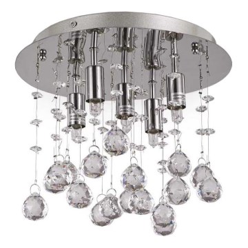 Ideal Lux - LED Plafon kryształowy MOONLIGHT 5xG9/3W/230V śr. 26 cm chrom błyszczący