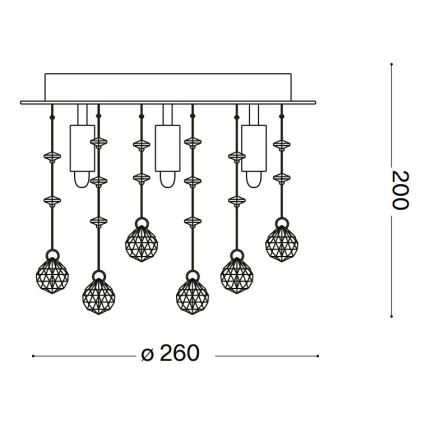 Ideal Lux - LED Plafon kryształowy MOONLIGHT 5xG9/3W/230V śr. 26 cm chrom błyszczący