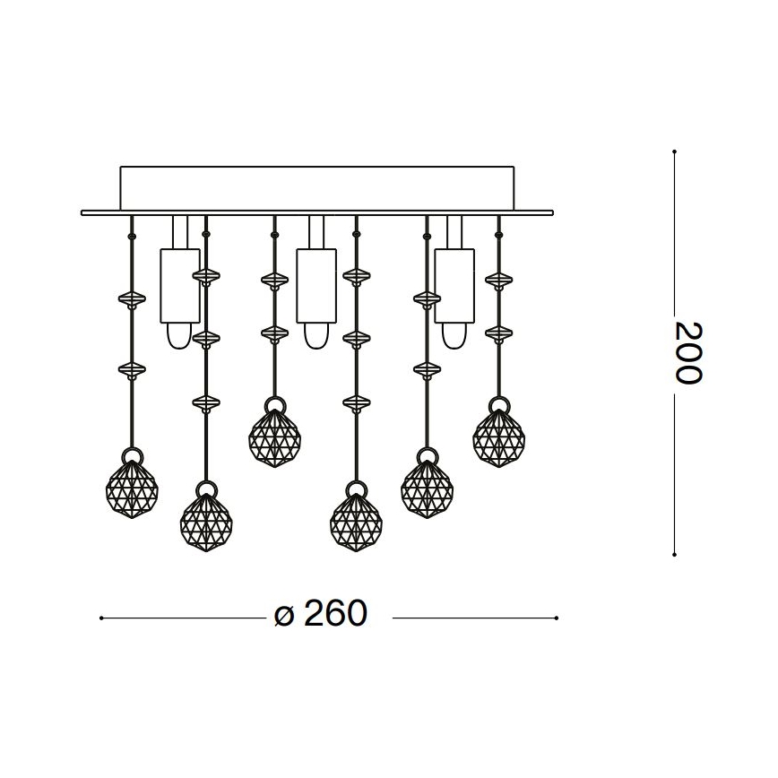 Ideal Lux - LED Plafon kryształowy MOONLIGHT 5xG9/3W/230V śr. 26 cm chrom błyszczący