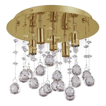Ideal Lux - LED Plafon kryształowy MOONLIGHT 5xG9/3W/230V śr. 26 cm złoty