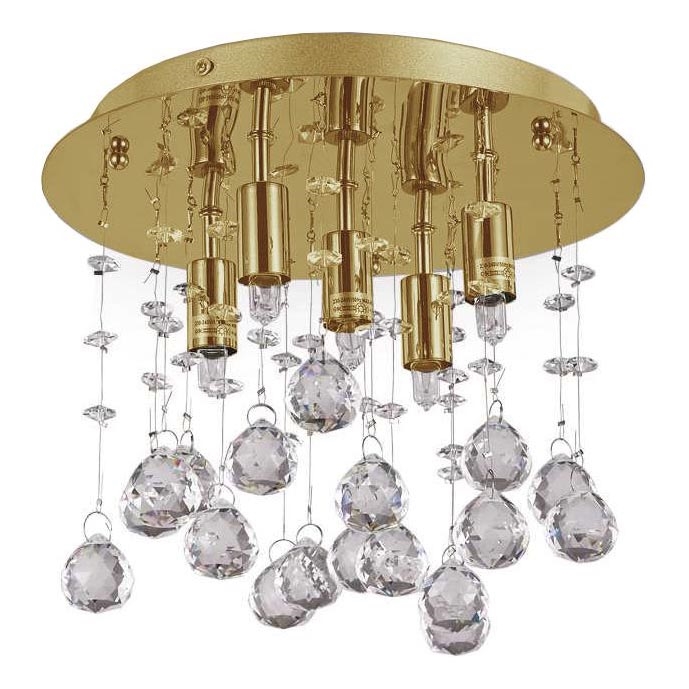 Ideal Lux - LED Plafon kryształowy MOONLIGHT 5xG9/3W/230V śr. 26 cm złoty