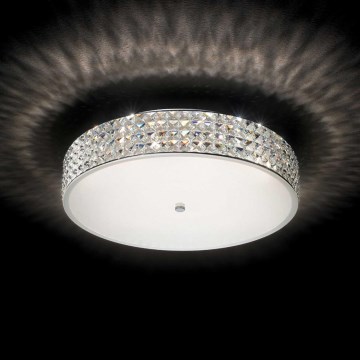 Ideal Lux - LED Plafon kryształowy ROMA 9xG9/3W/230V śr. 50 cm chrom błyszczący