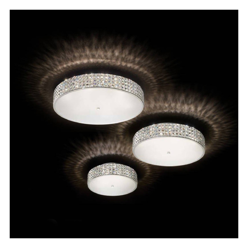 Ideal Lux - LED Plafon kryształowy ROMA 9xG9/3W/230V śr. 50 cm chrom błyszczący
