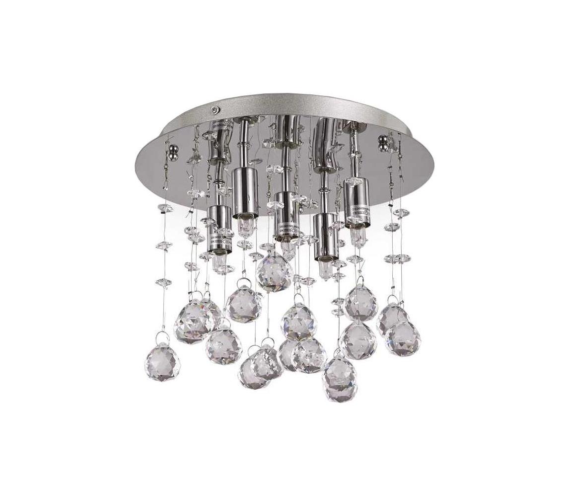 Ideal Lux-LED Plafon kryształowy MOONLIGHT 5xG9/3W/230V śr. 26 cm chrom błyszczący