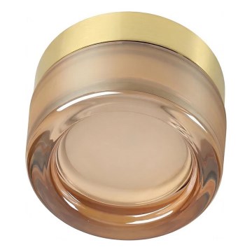 Ideal Lux - LED plafon łazienkowy LOLLY 1xGX53/9W/230V, śr. 10,5 cm, IP44, złoty/przydymiony beżowy