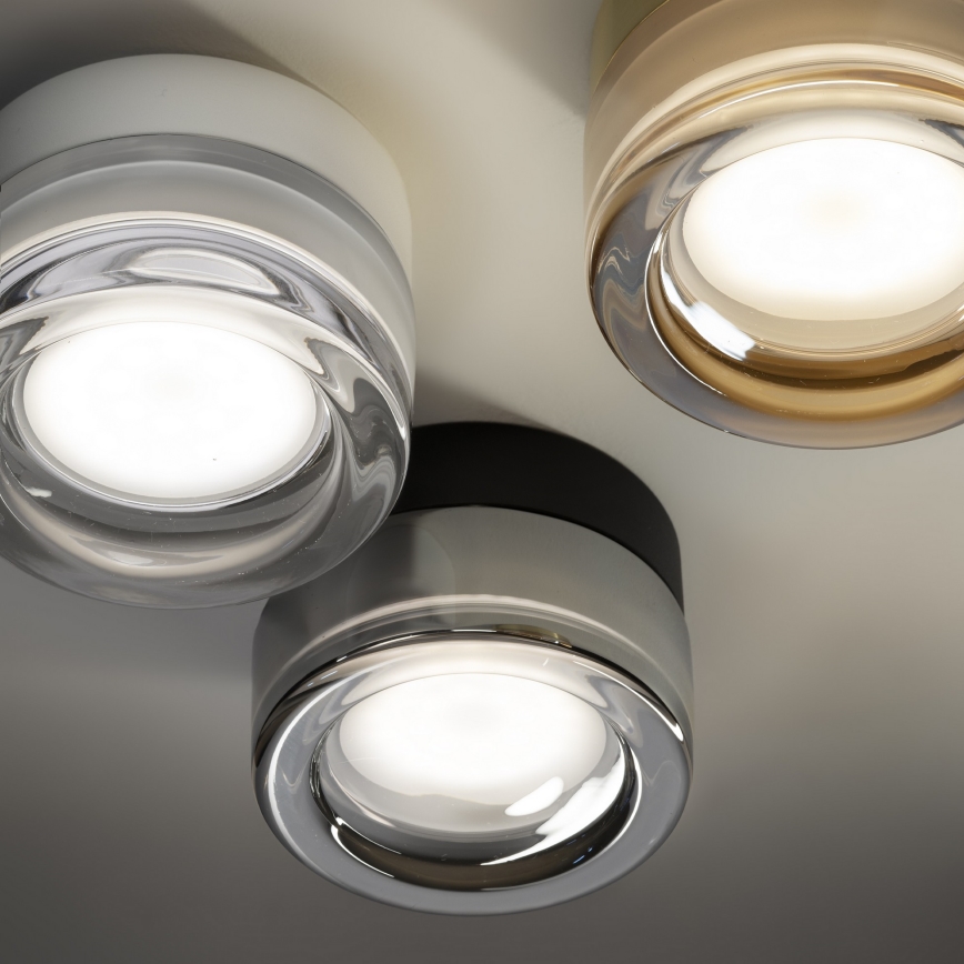 Ideal Lux - LED plafon łazienkowy LOLLY 1xGX53/9W/230V śr. 10,5 cm IP44 czarny/dymiony