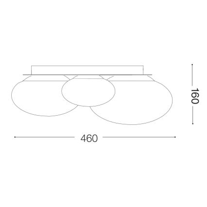 Ideal Lux - LED Plafon NINFEA 3xGX53/9W/230V złoty
