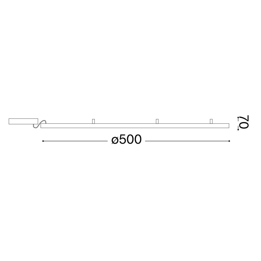 Ideal Lux - LED Plafon ORACLE SLIM LED/32W/230V 3000K śr. 50 cm czarny