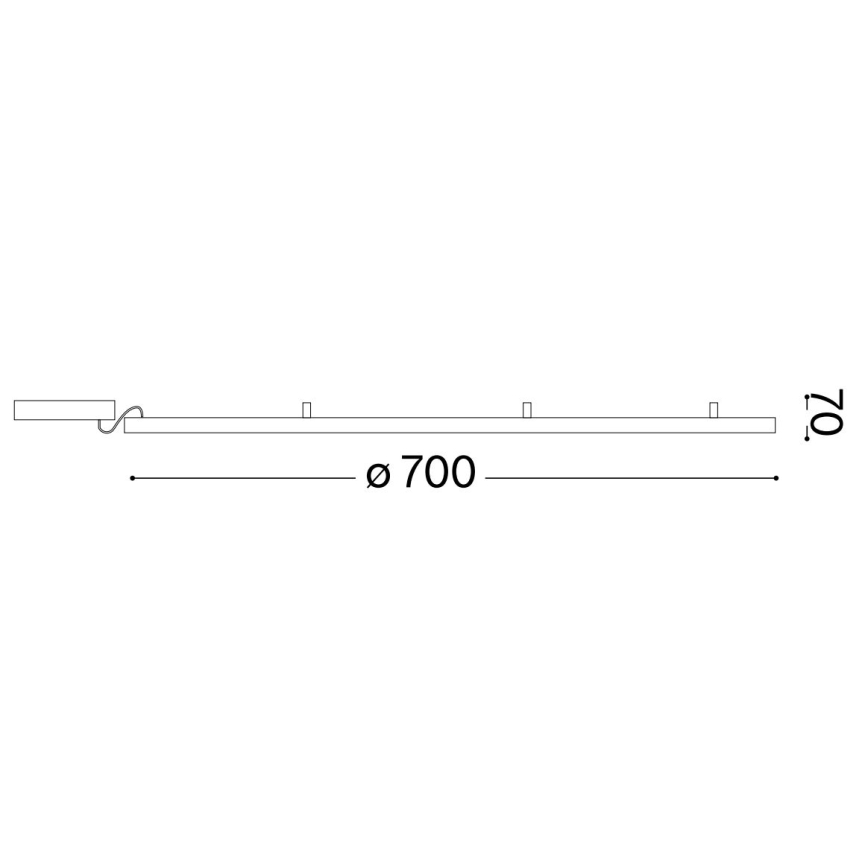 Ideal Lux - LED Plafon ORACLE SLIM LED/37W/230V 2700K śr. 70 cm czarny