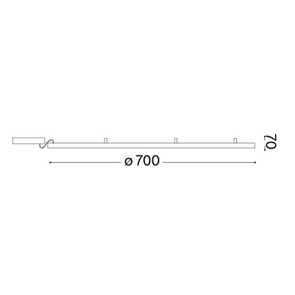 Ideal Lux - LED Plafon ORACLE SLIM LED/38W/230V 3000K śr. 70 cm biały