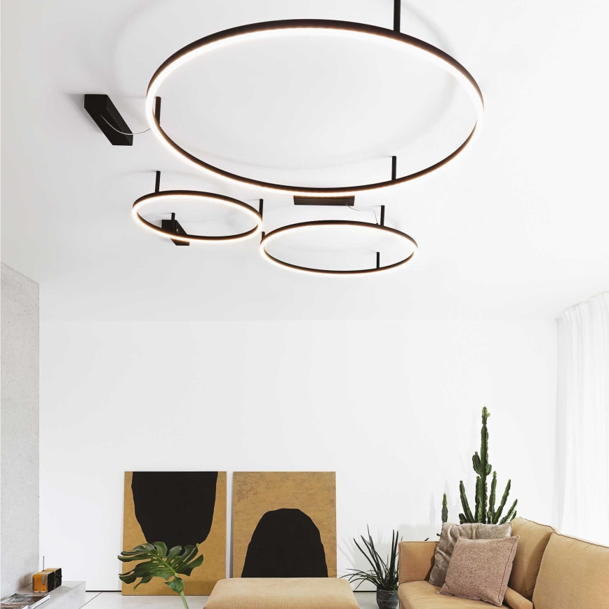 Ideal Lux - LED Plafon ORACLE SLIM LED/55W/230V 3000K śr. 90 cm czarny