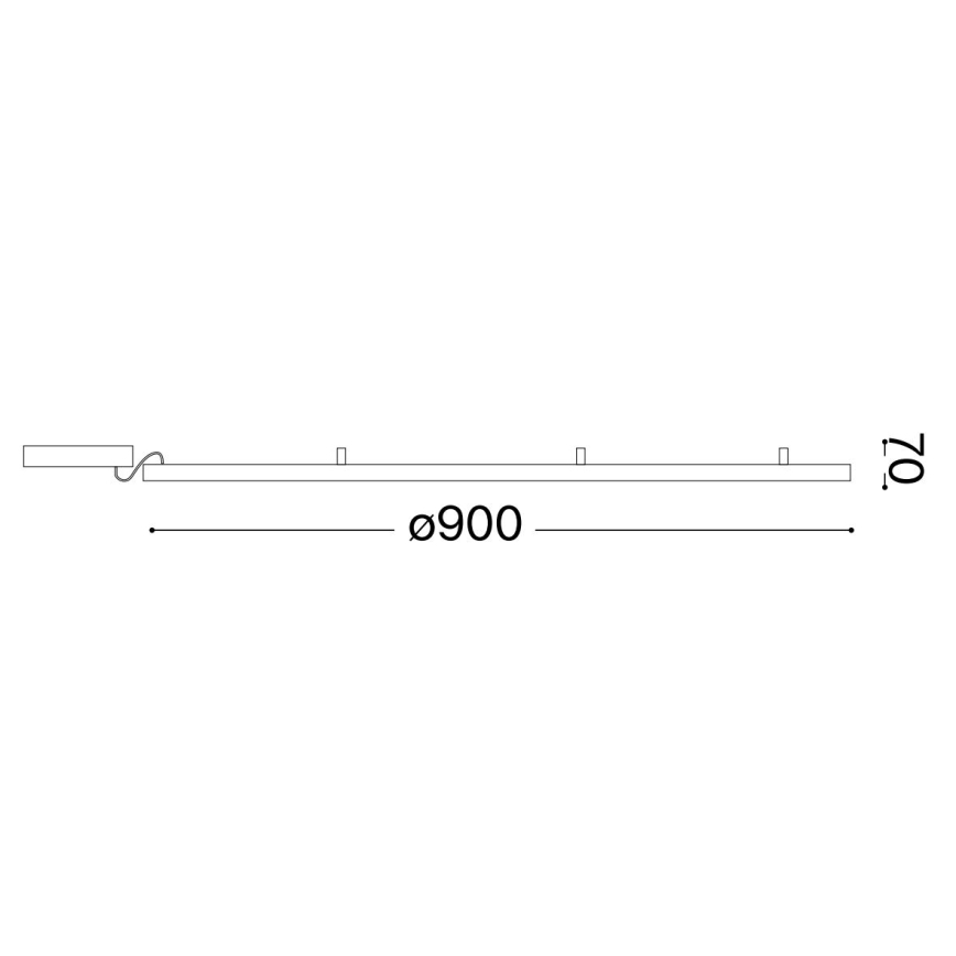 Ideal Lux - LED Plafon ORACLE SLIM LED/55W/230V 3000K śr. 90 cm czarny