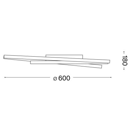 Ideal Lux - LED Plafon OZ LED/47W/230V śr. 60 cm CRI 90 czarny