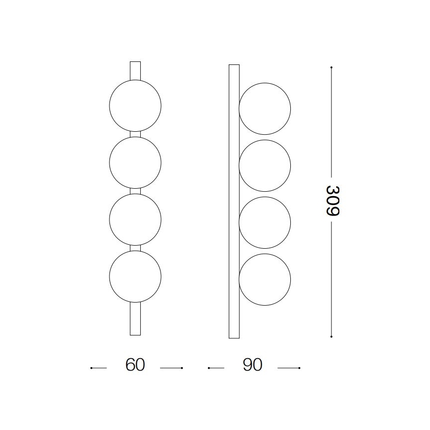 Ideal Lux - LED Plafon PING PONG 4xLED/3W/230V CRI 90 mosiądz