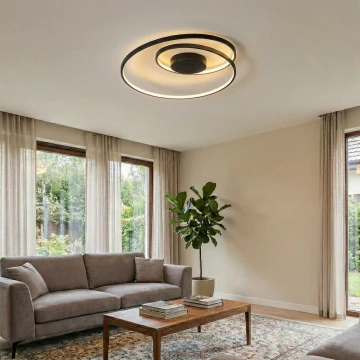 Ideal Lux - LED Plafon ściemnialny OZ LED/48W/230V śr. 60 cm CRI 90 czarny