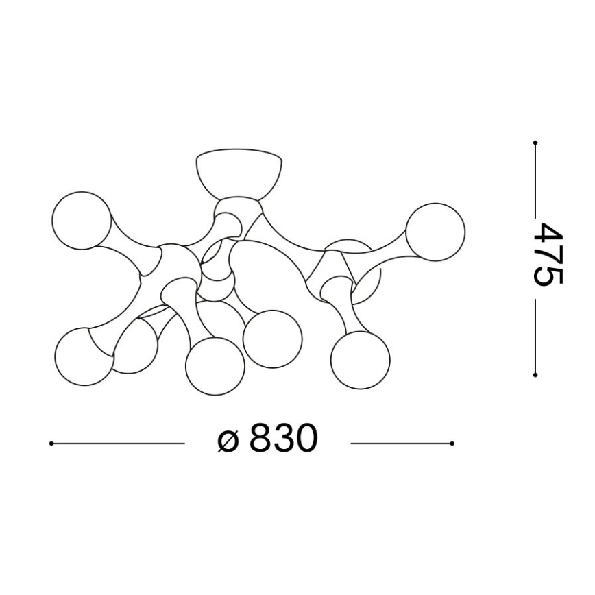 Ideal Lux - LED Przysufitowy żyrandol NODINO 9xG9/3W/230V śr. 83 cm błyszczący chrom/biały