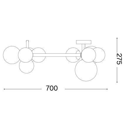 Ideal Lux - LED Przysufitowy żyrandol PERLAGE 10xG9/3W/230V śr. 70 cm złoty/dymny beż