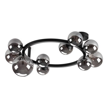 Ideal Lux - LED przysufitowy żyrandol PERLAGE 10xG9/3W/230V Ø 70 cm czarny/dymiony