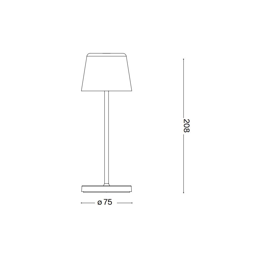 Ideal Lux - LED Ściemnialna dotykowa zewnętrzny Lampa stołowa CUTE LED/2,5W/3,7V USB 2200-2700K IP65 brązowy