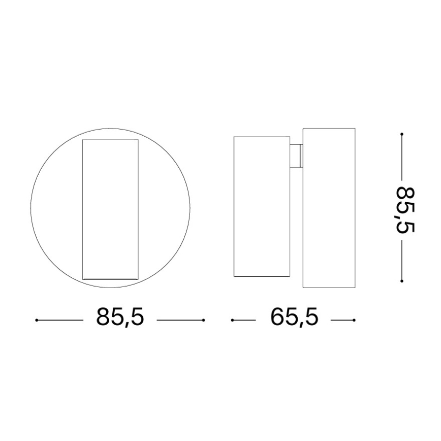 Ideal Lux - Dotykowa ściemnialna ścienna oprawa punktowa ELF LED/3W/230V CRI 95 czarna
