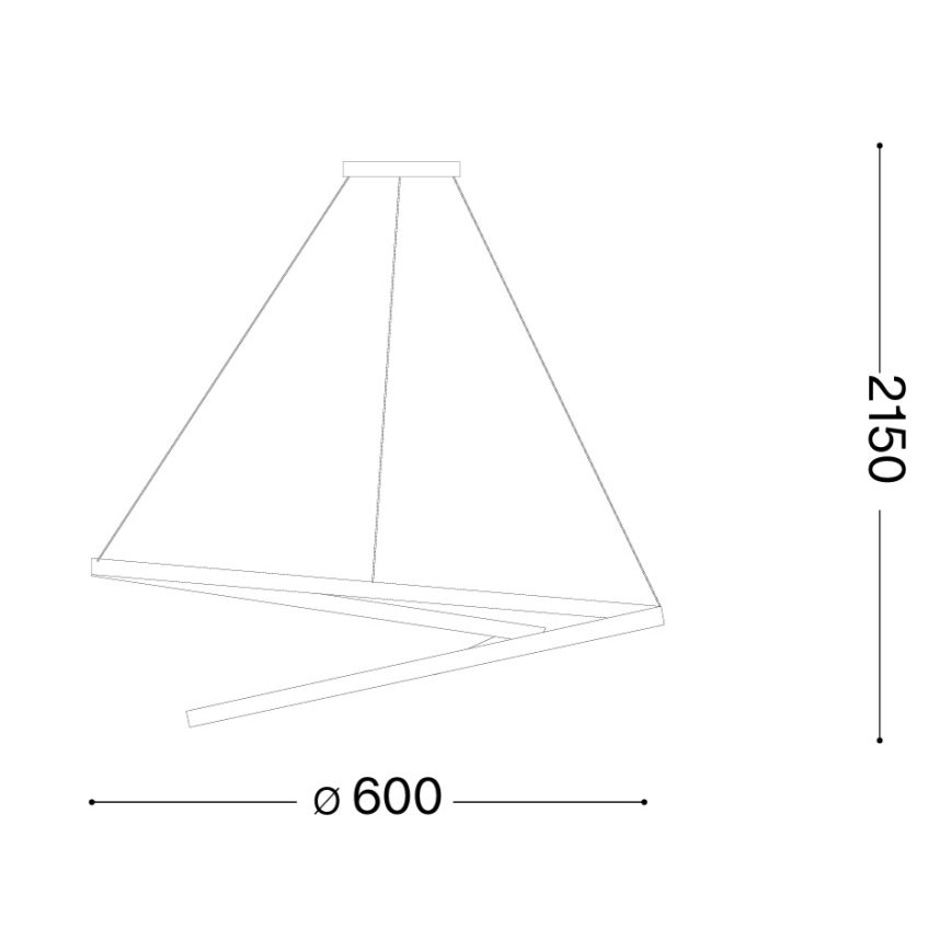 Ideal Lux - Ściemnialny żyrandol LED na linkach OZ LED/48W/230V Ø 60 cm CRI 90 złoty