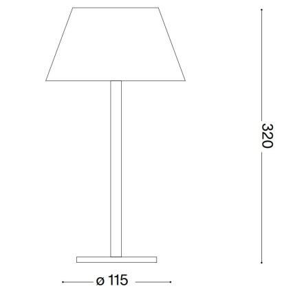 Ideal Lux - LED Ściemnialna dotykowa zewnętrzny lampa PURE LED/1,5W/3,7V 2200 mAh CRI 90 IP54 brązowy